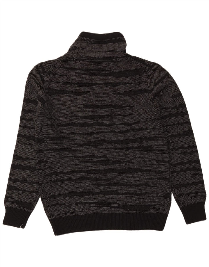 Ανδρικό πουλόβερ Dkny Roll Neck, Βαμβακερό μεσαίο μαύρο ριγέ