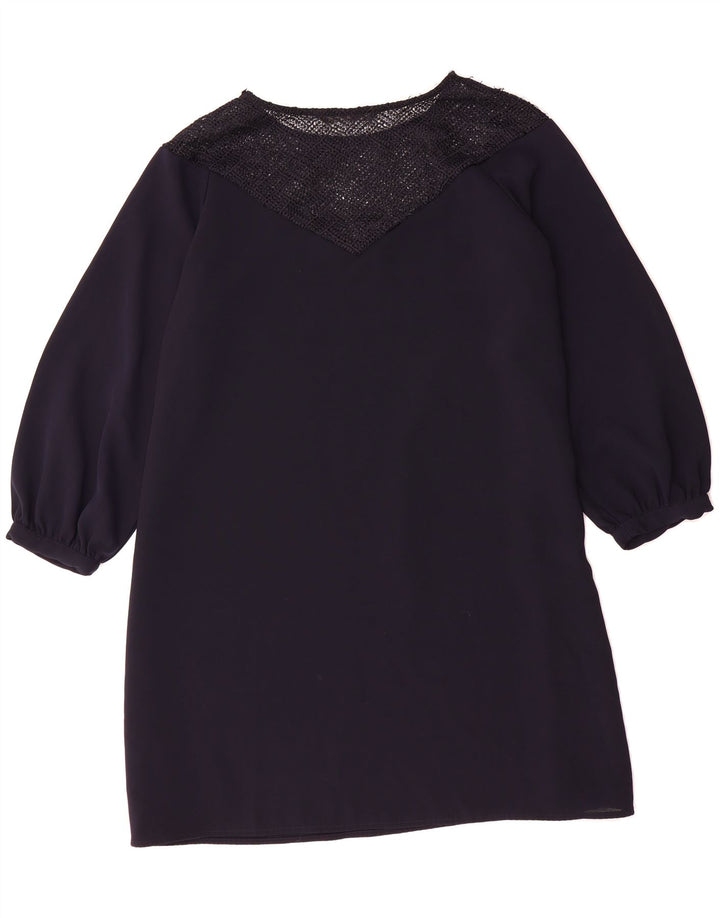 ZARA Womens 3/4 Sleeve Sheath Dress UK 14 Medium Black Vintage Zara and Second-Hand Zara from Messina Hembry 