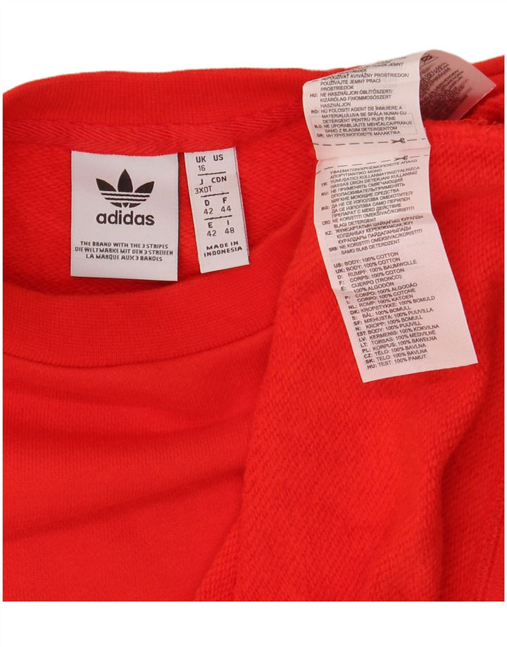 Γυναικείο φούτερ Adidas Crop Graphic Jumper UK 16 μεγάλο κόκκινο βαμβακερό