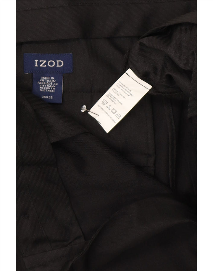 Izod Ανδρικό ίσιο παντελόνι W36 L26 Μαύρο πολυεστέρα