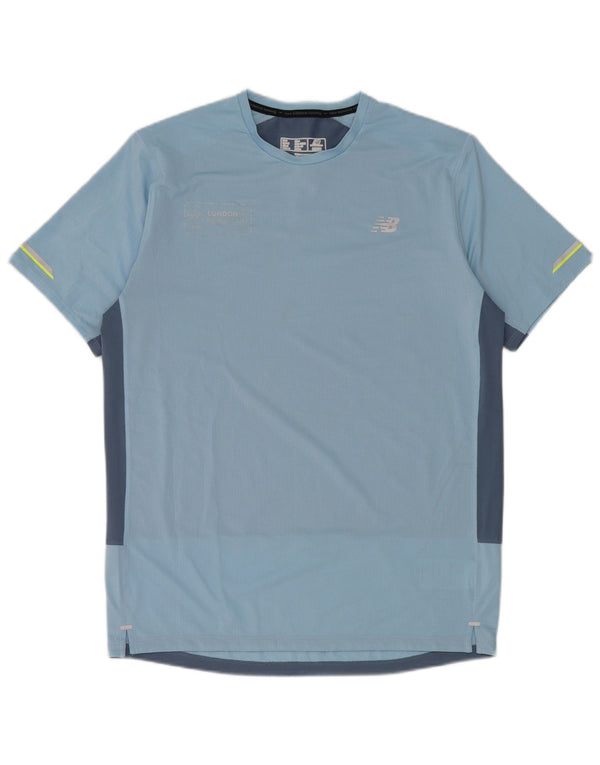 Ανδρικό T-Shirt New Balance Top Medium Blue Colorblock Πολυεστέρας
