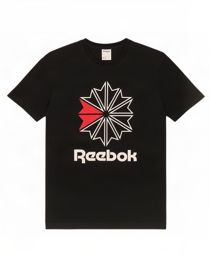 Ανδρικό γραφικό T-Shirt Reebok Top Medium Μαύρο