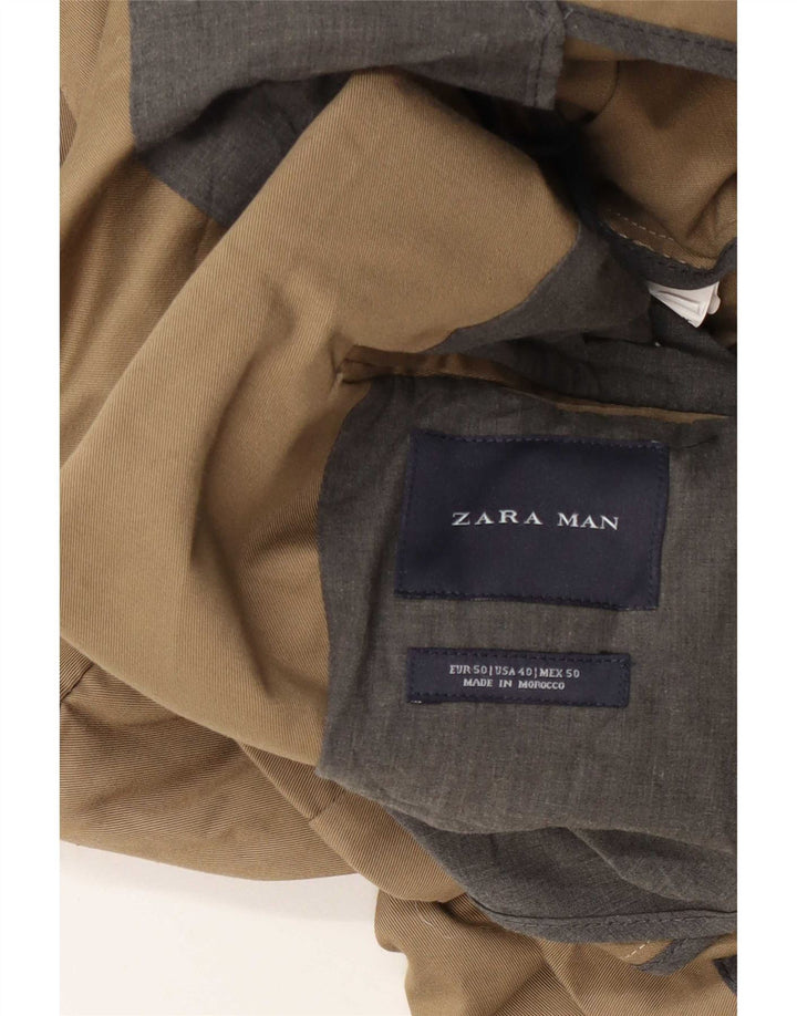 Zara Ανδρικό τζάκετ μπλέιζερ με 2 κουμπιά EU 50 Medium Khaki Classic