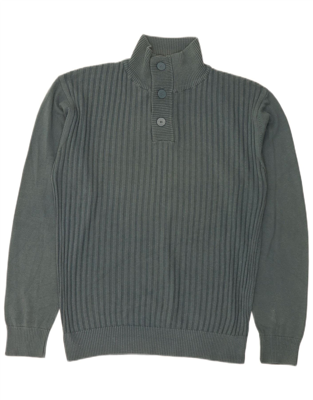 Jack & Jones Ανδρικό πουλόβερ με λαιμό με κουμπιά XL Πράσινο βαμβακερό