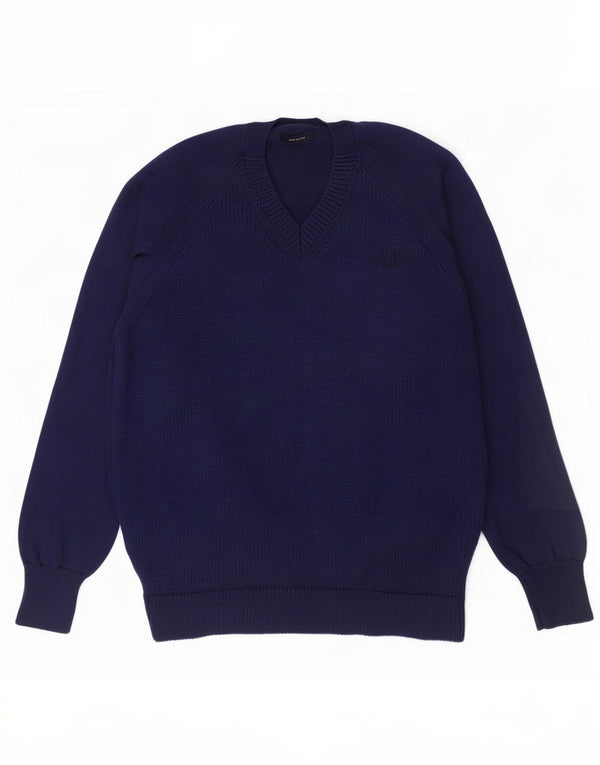 Fred Perry Ανδρικό πουλόβερ με λαιμόκοψη με λαιμόκοψη μεγάλου χρώματος μάλλινο