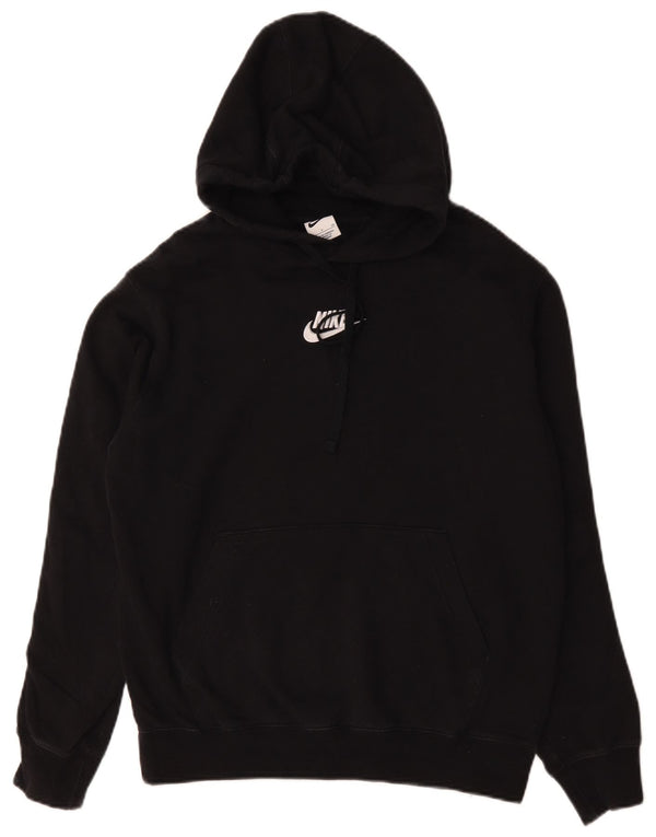 Ανδρικό γραφικό μπλουζάκι με κουκούλα Nike, μικρό μαύρο χρώμα, βαμβακερό