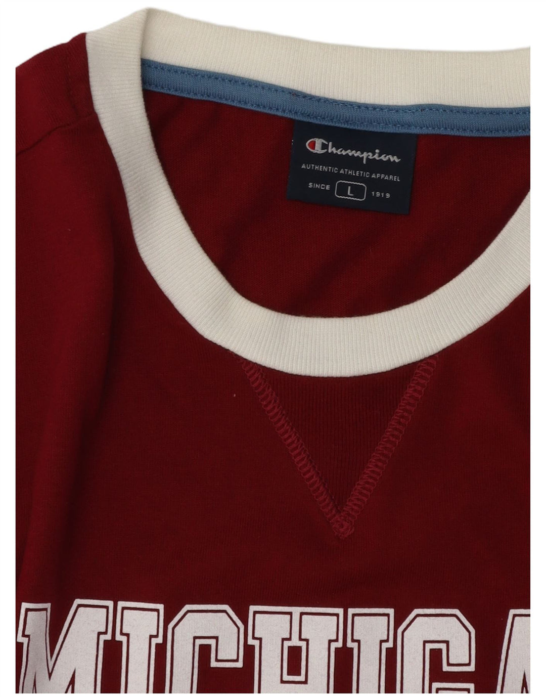CHAMPION Ανδρικό γραφικό T-Shirt Michigan Top Large Burgundy