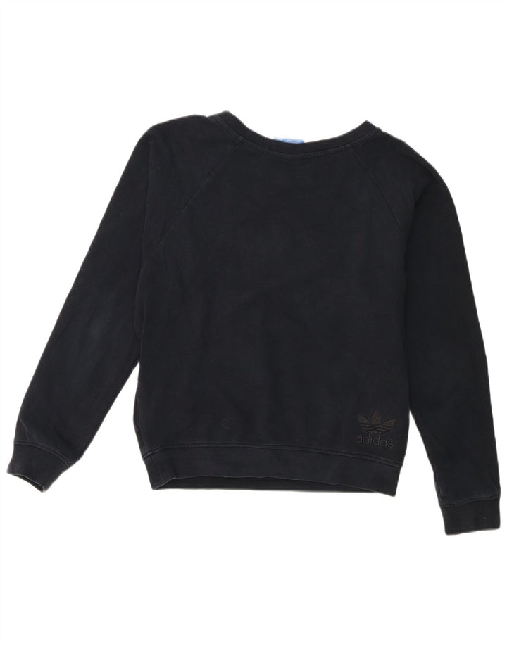 Adidas Γυναικεία γραφικά υπερμεγέθη φούτερ Jumper UK 10 Small Navy Blue