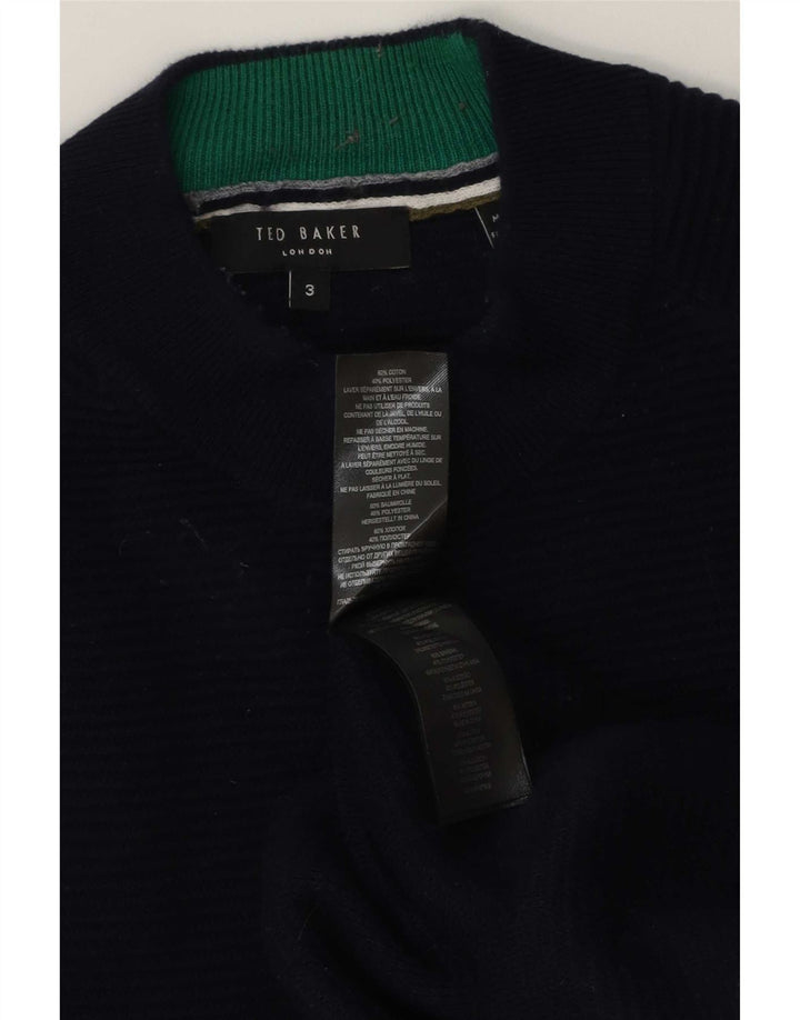 Ted Baker Ανδρικό πουλόβερ με λαιμό χελώνα, νούμερο 3, μεσαίο, μπλε βαμβακερό