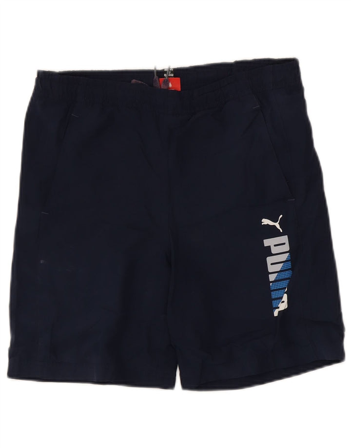 Puma Boys Graphic Sport Short 13-14 Years Navy Blue Polyester