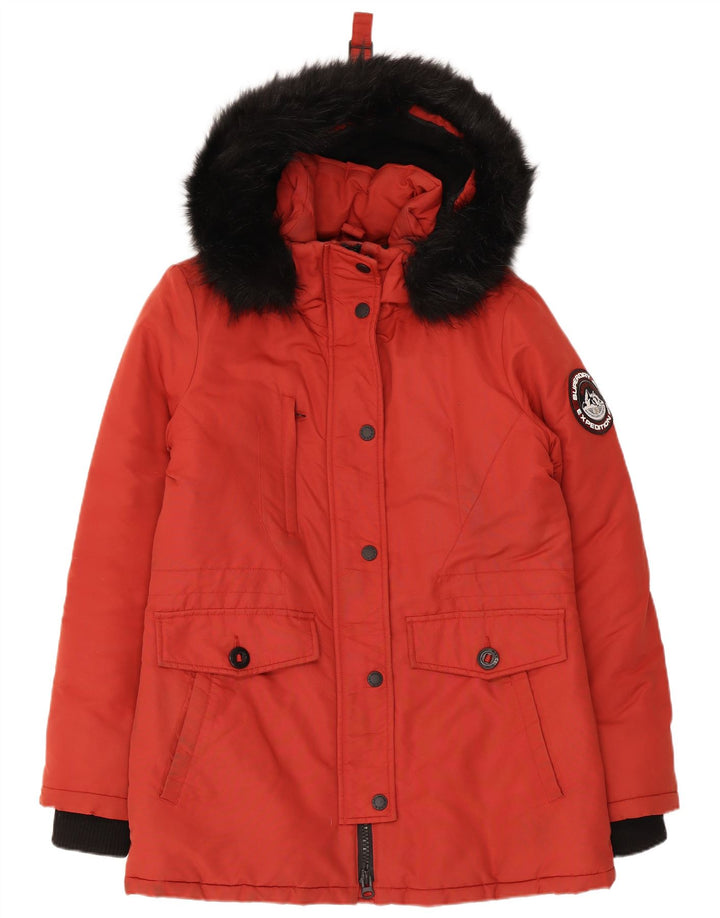 Superdry γυναικείο μπουφάν με κουκούλα Parka UK 10 Small Red Colourblock