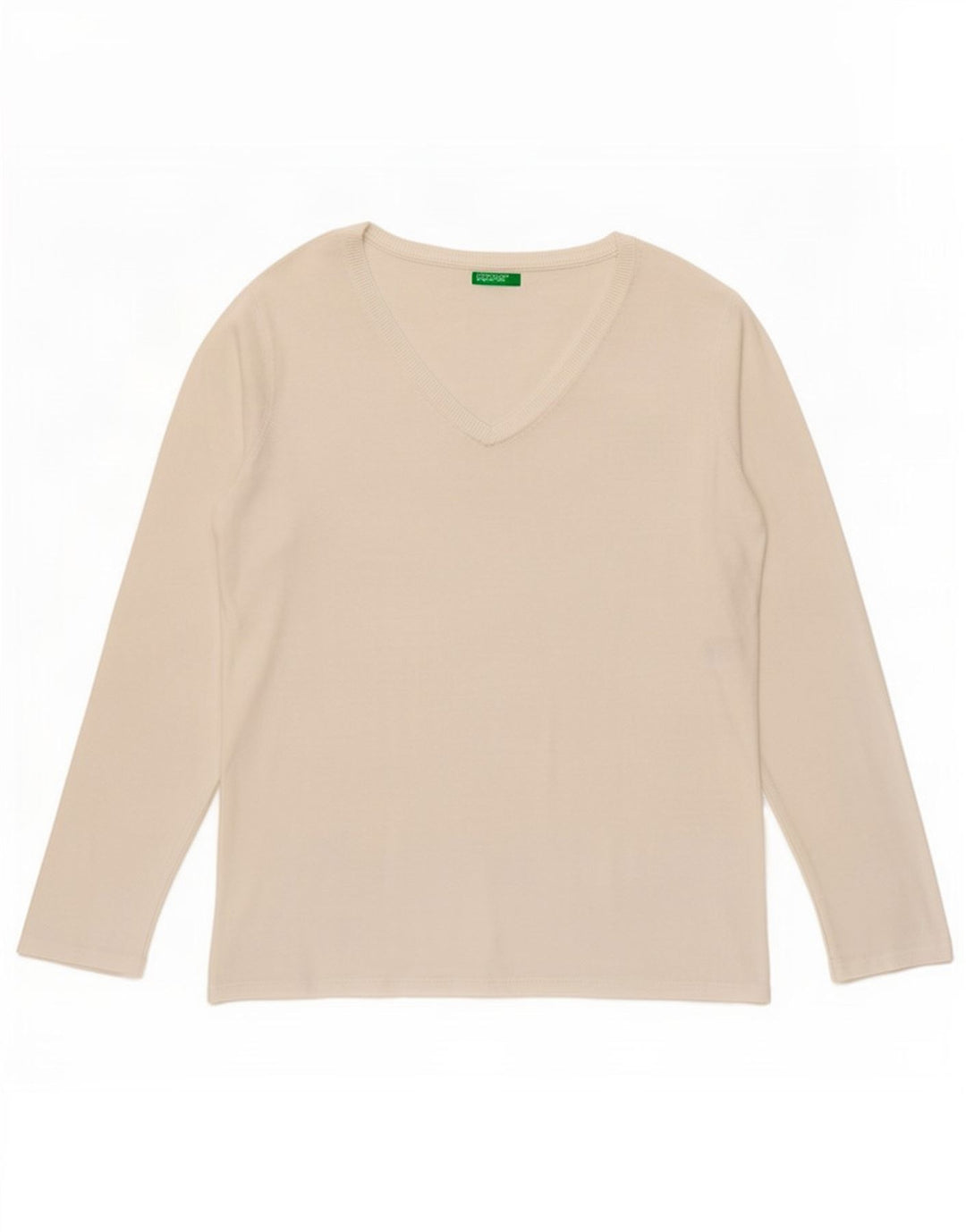 Γυναικείο τοπ Benetton μακρυμάνικο UK 14 Medium White