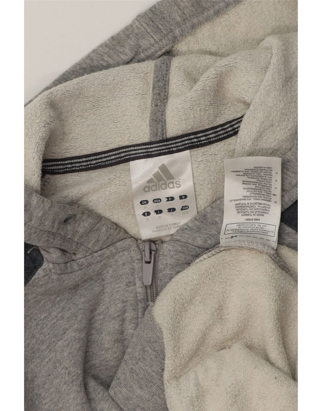 Ανδρικό πουλόβερ με κουκούλα με φερμουάρ ADIDAS, μεσαίο γκρι, βαμβακερό