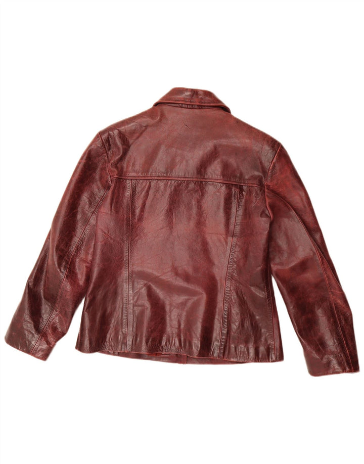 MDK Γυναικείο Δερμάτινο Μπουφάν UK 18 XL Βουργουνδίας