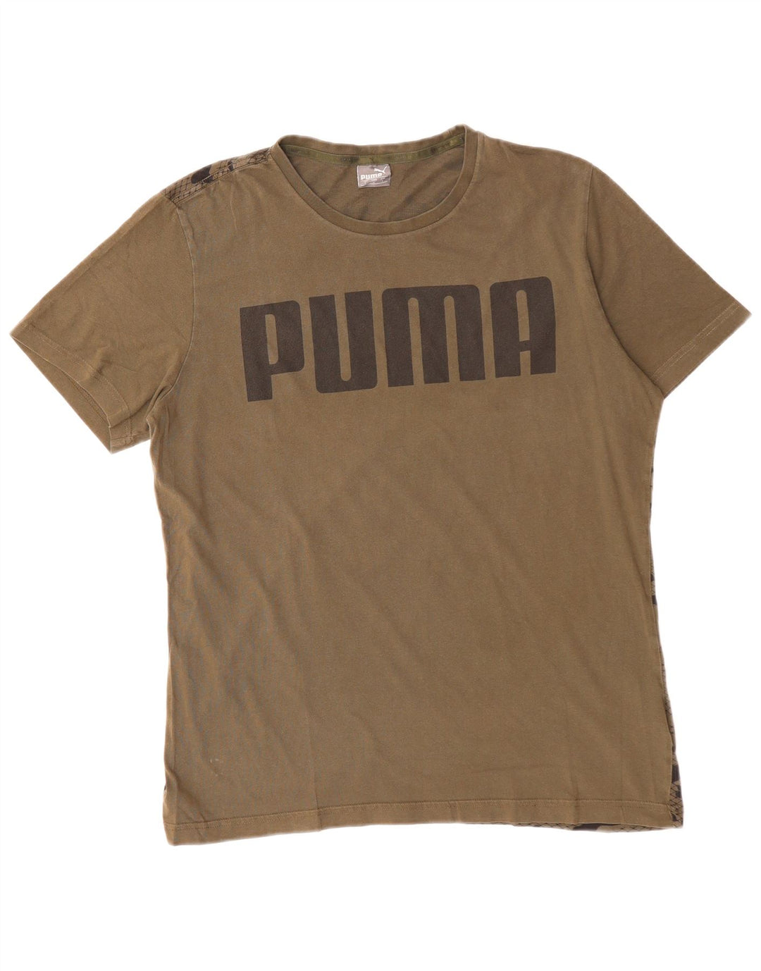 Ανδρικό γραφικό T-Shirt PUMA Top Large Khaki Camouflage Βαμβακερό
