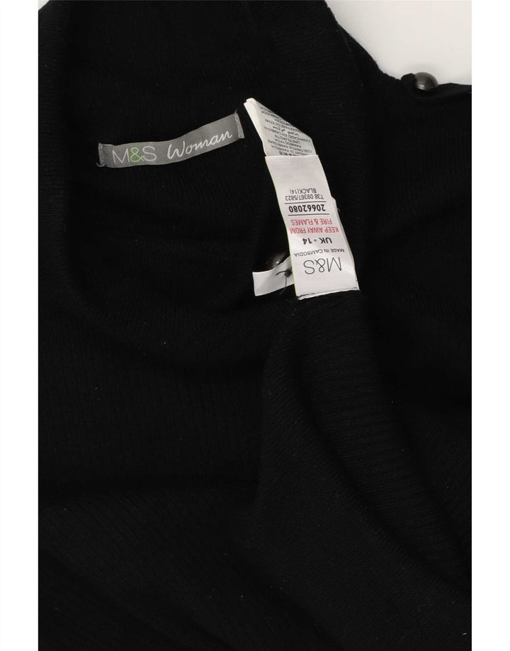 Marks & Spencer Γυναικείο πουλόβερ με ρολό λαιμόκοψη UK 14 μεγάλο μαύρο