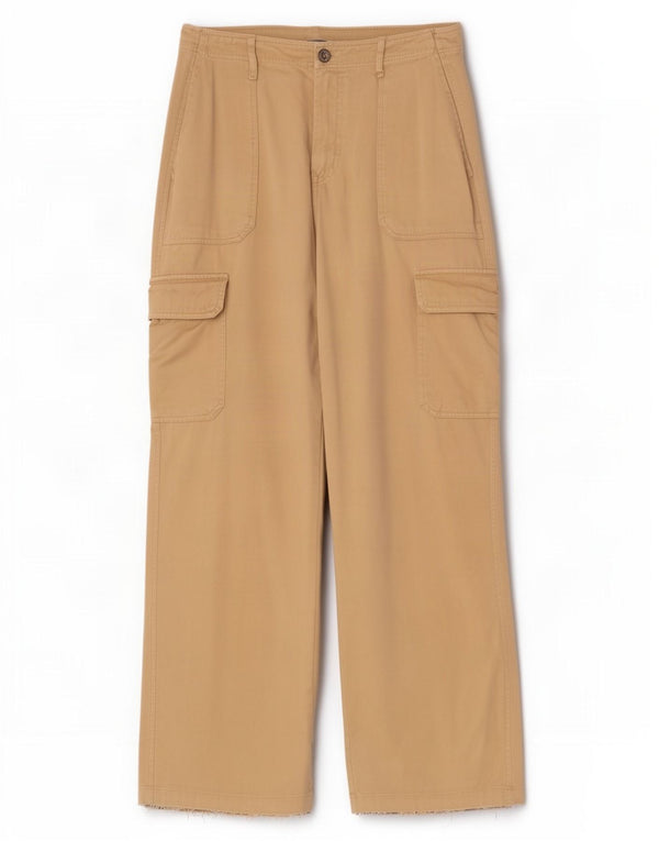 Zara Γυναικείο Παντελόνι Cargo Loose Fit EU 46 XL W36 L31 Beige