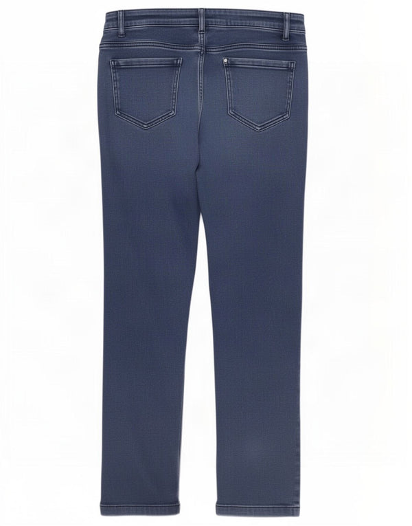 Marks & Spencer Γυναικεία Straight Jeans UK 12 Medium W30 L29 Navy Blue Cotton
