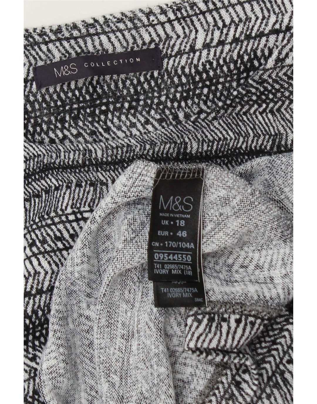 Marks & Spencer Γυναικεία υπερμεγέθη 3/4 μανίκια UK 18 XL γκρι ριγέ