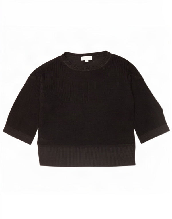The White Company Womens 3/4 Sleeve Boat Neck Jumper Sweater UK 8 Small Bla