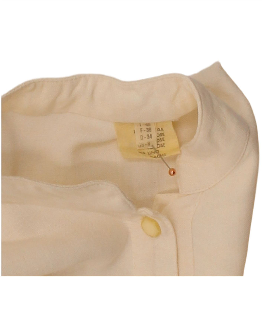 VINTAGE Womens Shift Dress UK 8 Small Off White Viscose