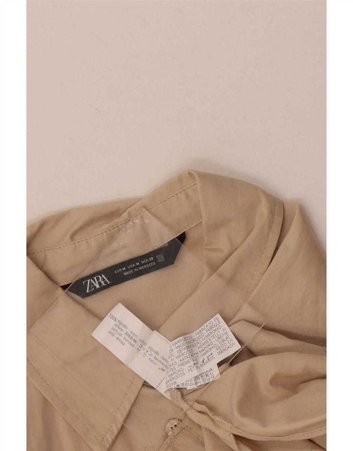 Zara Γυναικείο Πουκάμισο UK 14 Βαμβακερό μεσαίο μπεζ