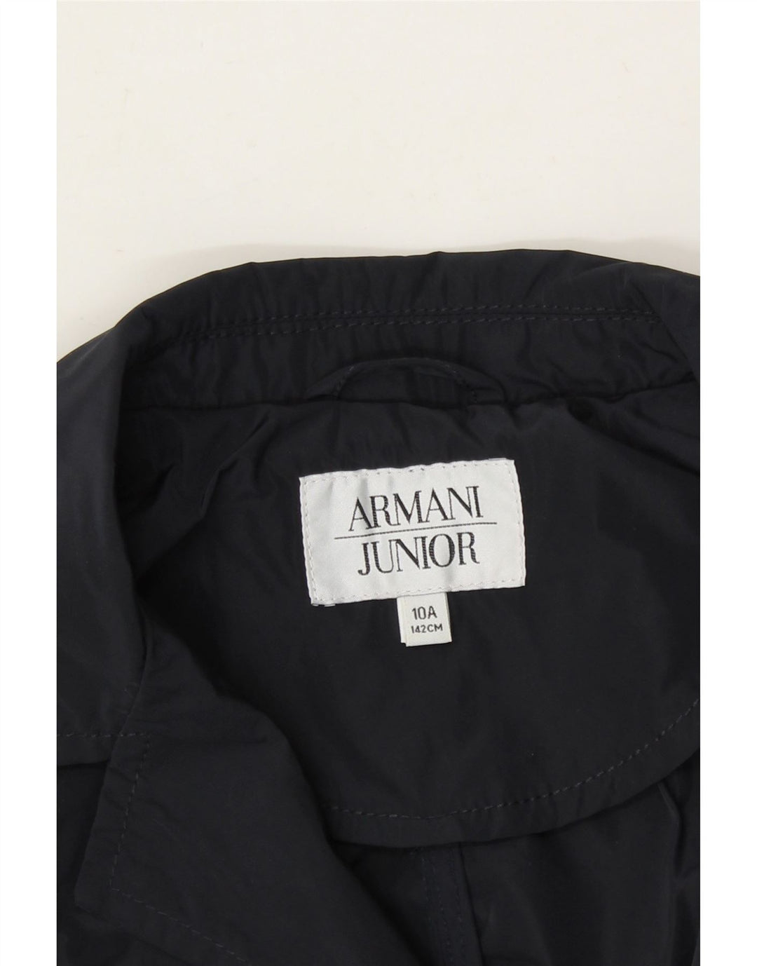 ARMANI JUNIOR Girls Utility Jacket 9-10 Years Navy Blue Polyester Vintage Armani Junior and Second-Hand Armani Junior from Messina Hembry 