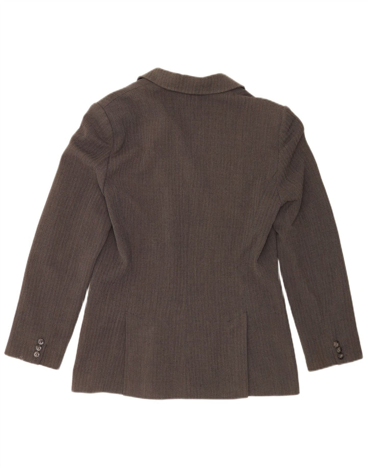 Max Mara Γυναικείο Σαββατοκύριακο Blazer Jacket UK 16 Large Grey Chevron