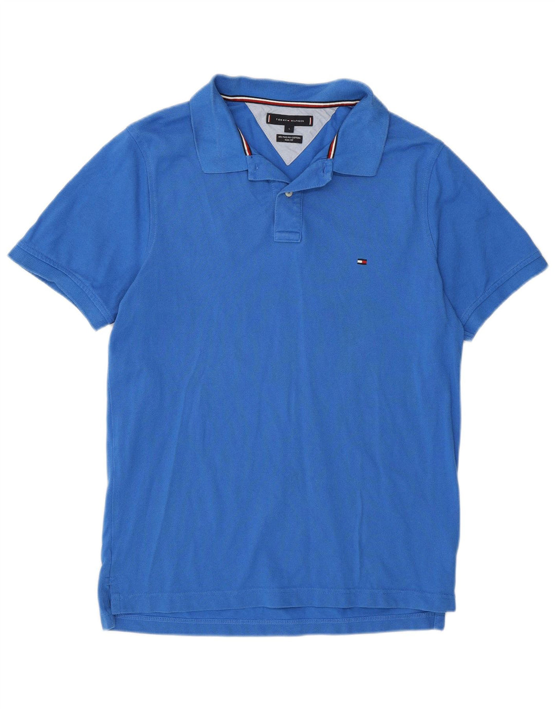 Tommy Hilfiger Ανδρικό πουκάμισο Polo Slim Fit μεγάλο μπλε βαμβακερό
