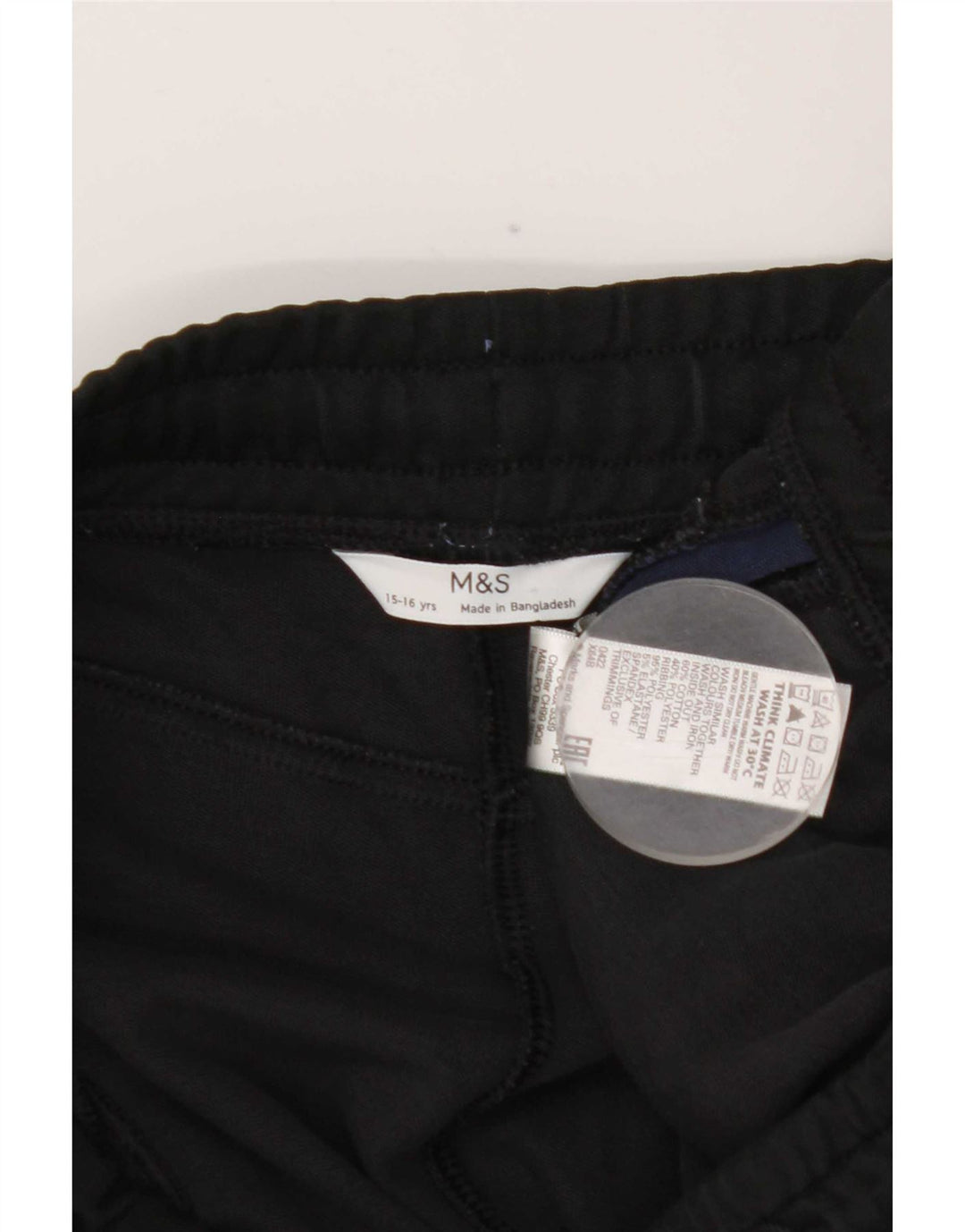 Marks & Spencer Boys Tracksuit Trousers Joggers 15-16 Years Μαύρο
