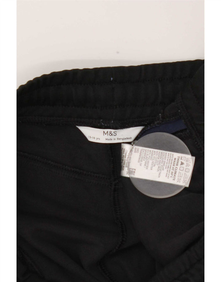 Marks & Spencer Boys Tracksuit Trousers Joggers 15-16 Years Μαύρο