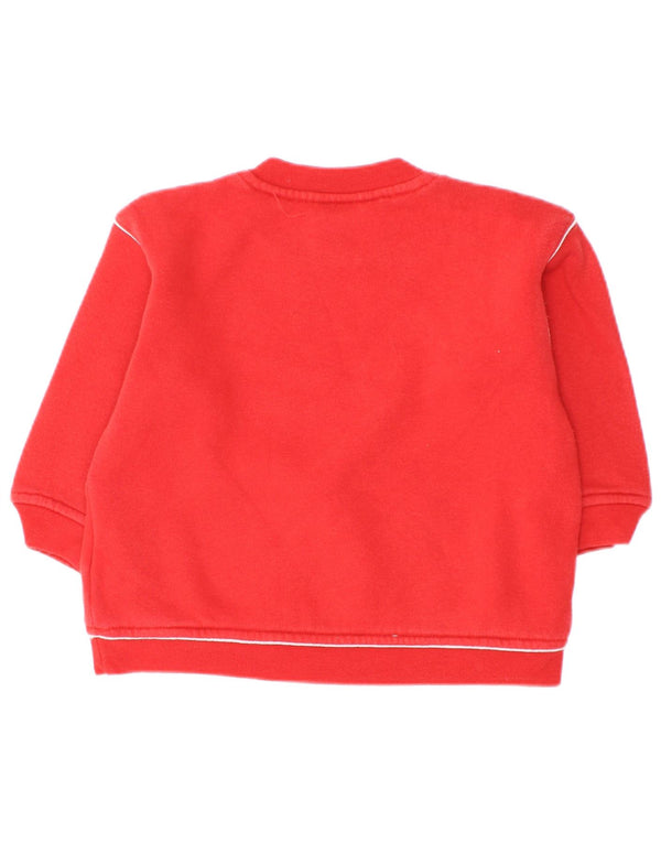 Φούτερ Adidas Baby Boys με γραφικό λαιμό με κουμπιά Jumper 9-12 μηνών Κόκκινο
