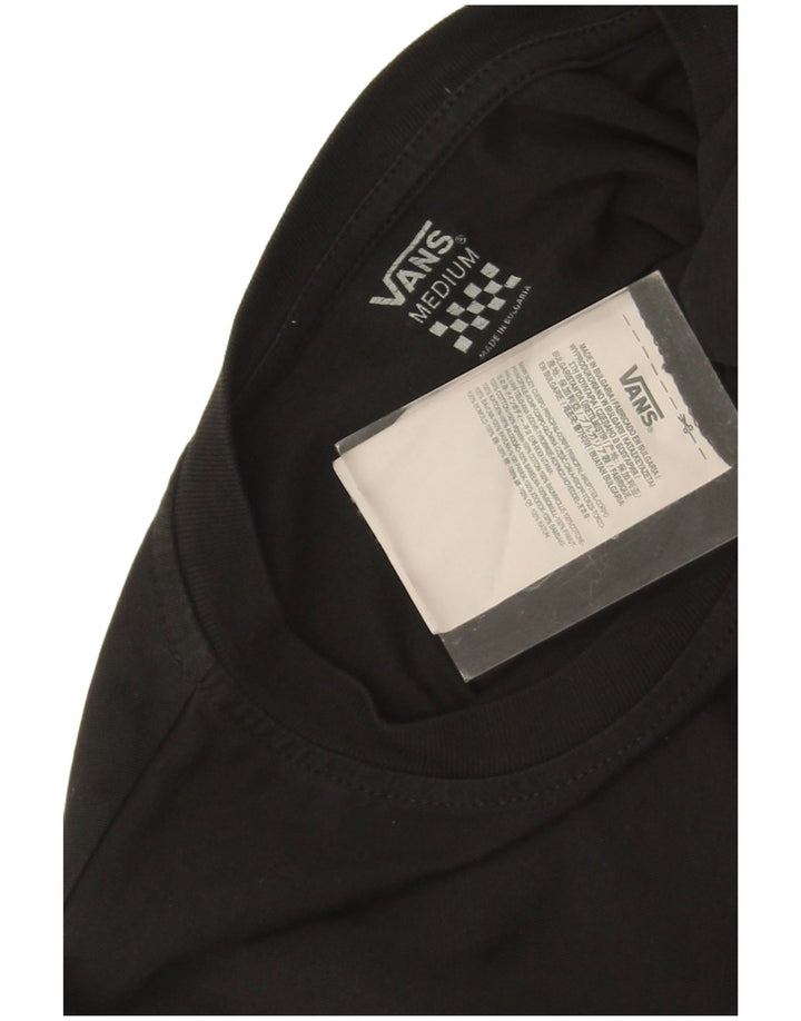 Vans Womens Crop Graphic Top Μακρυμάνικο UK 14 Μεσαίο Μαύρο Βαμβακερό