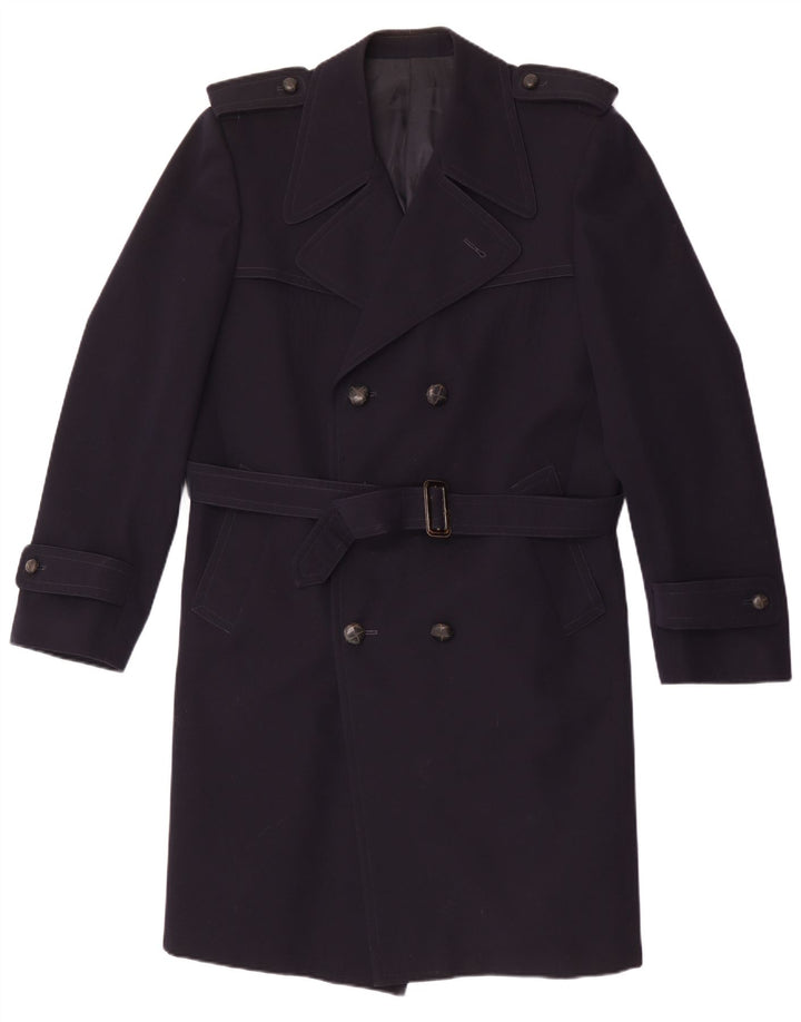 Vintage Ανδρικό διπλό παλτό UK 36 Small Navy Blue Wool