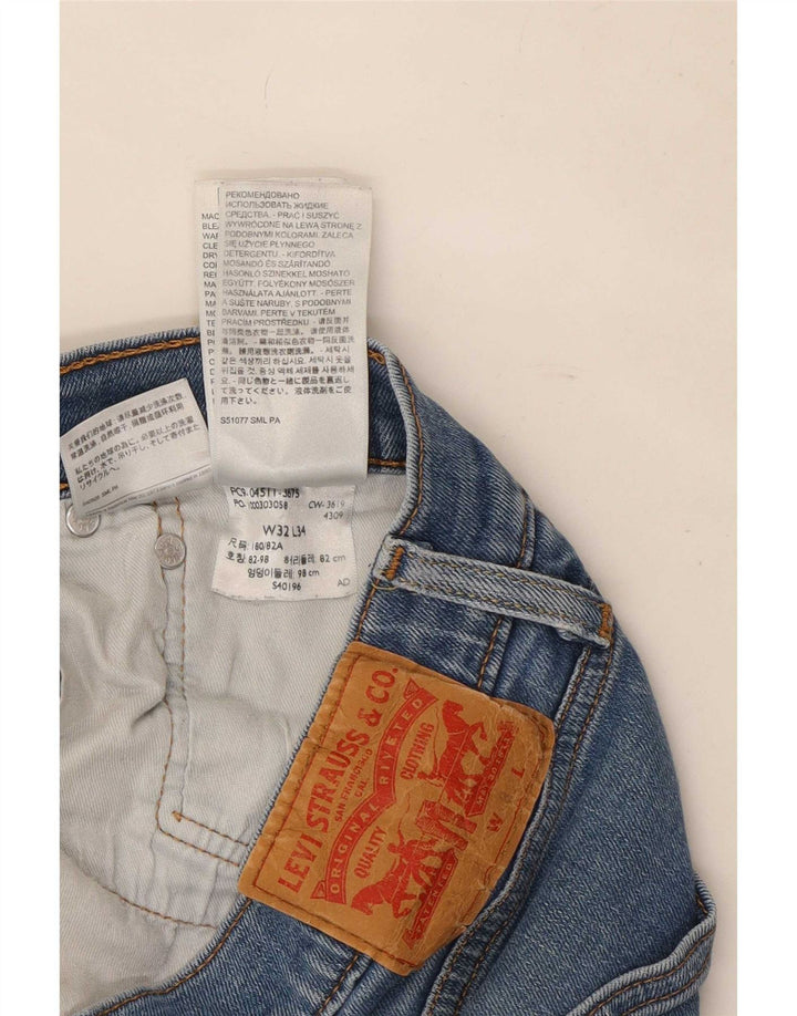 Levi's Mens 511 Slim Jeans W32 L34 Blue Cotton