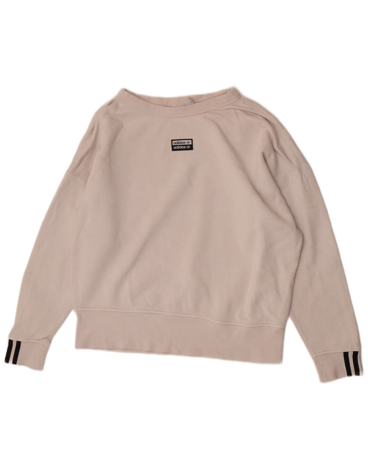 Γυναικείο φούτερ Adidas Oversized Jumper UK 10 Small λευκό βαμβακερό