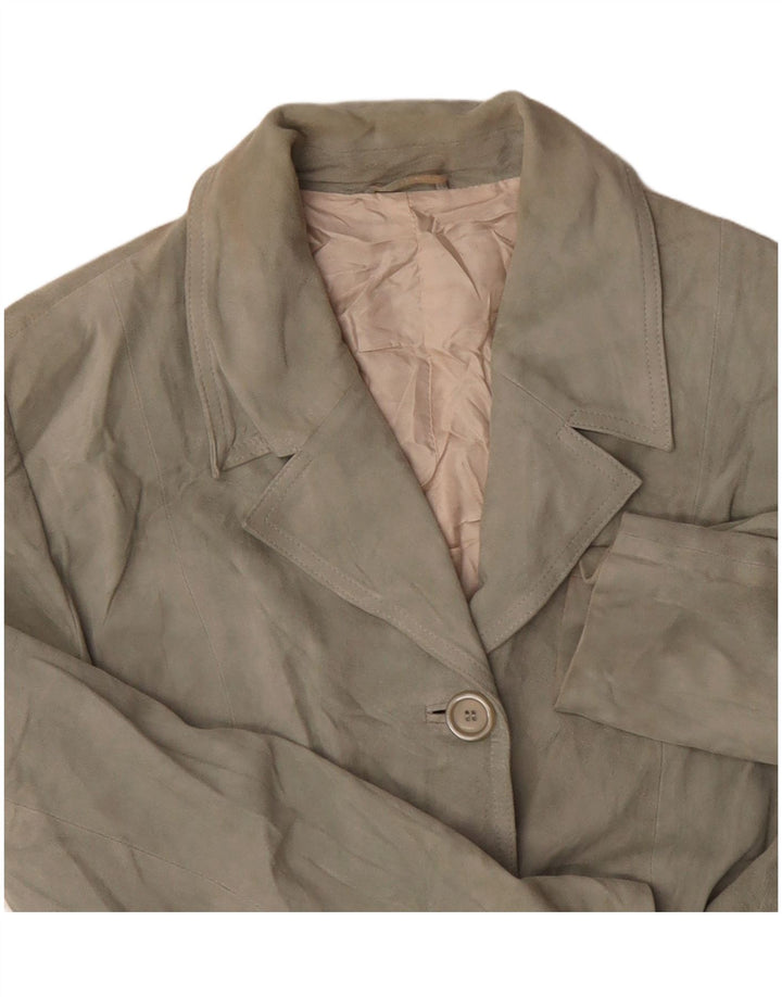 Pollini Γυναικείο Μπουφάν με 3 κουμπιά Suede Blazer UK 14 Medium Green