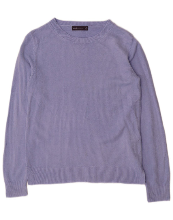 Marks & Spencer Γυναικείο πουλόβερ με λαιμόκαυστο UK 10 Small Purple Acrylic