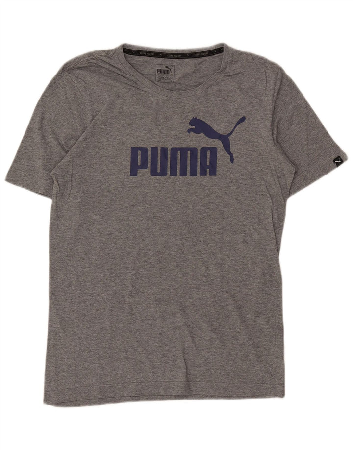 Ανδρικό γραφικό μπλουζάκι Puma, βαμβακερό μικρό γκρι χρώμα