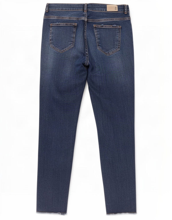 Zara Γυναικεία Ζ1975 Crop Skinny Jeans EU 38 Small W28 L26 Blue Spotted