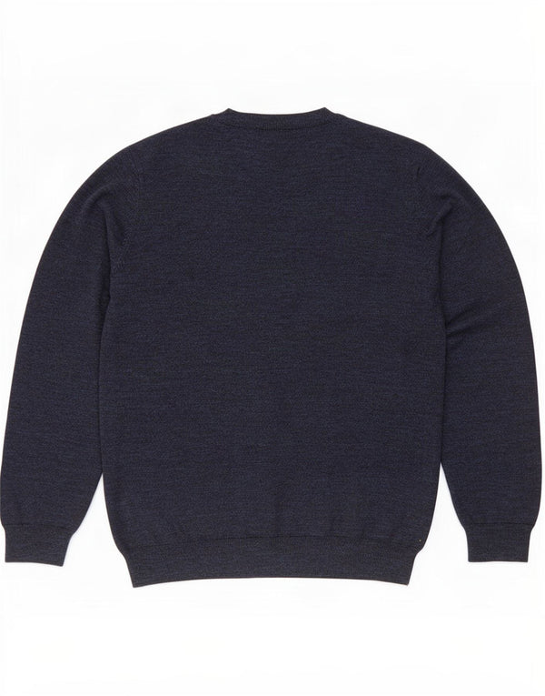 M&Co Ανδρικό πουλόβερ με λαιμόκοψη XL Navy Blue Cotton