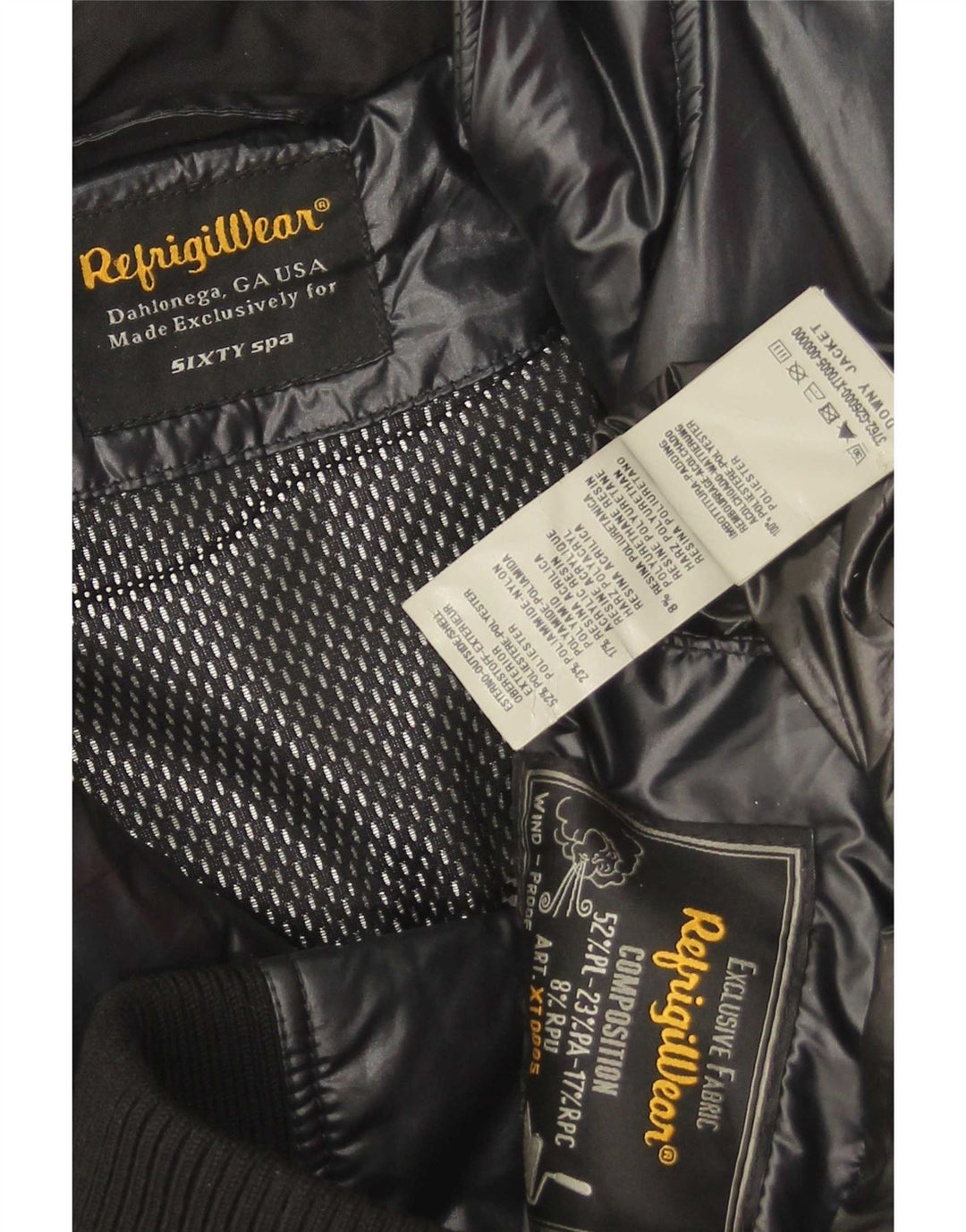 Refrigiwear Ανδρικό μπουφάν με επένδυση UK 40 μεγάλο μαύρο πολυεστέρα