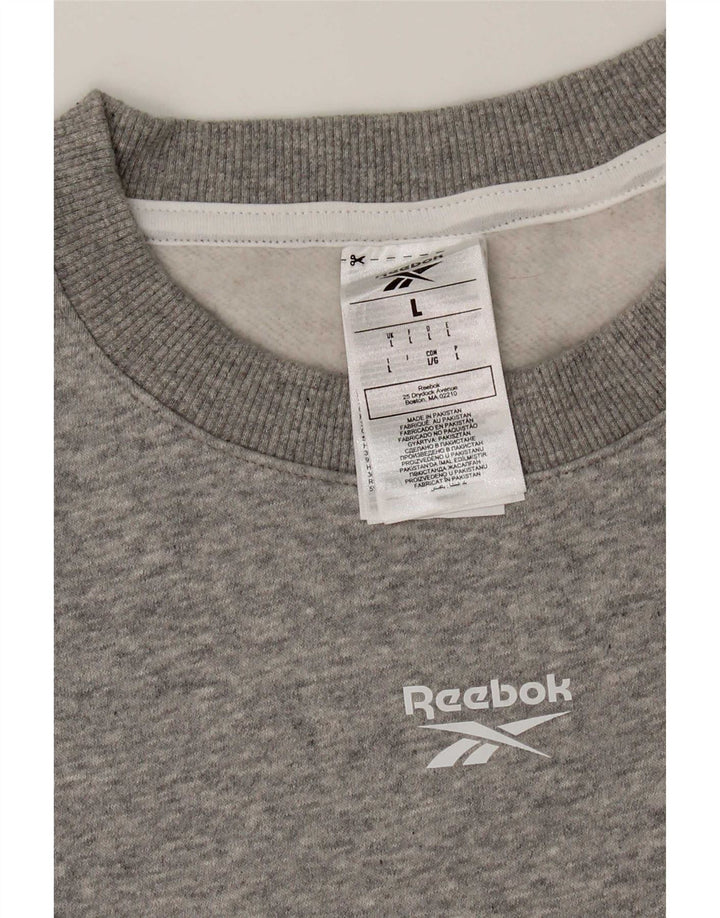 Reebok Γυναικείο Φούτερ Jumper UK 16 Μεγάλο Γκρι Βαμβακερό