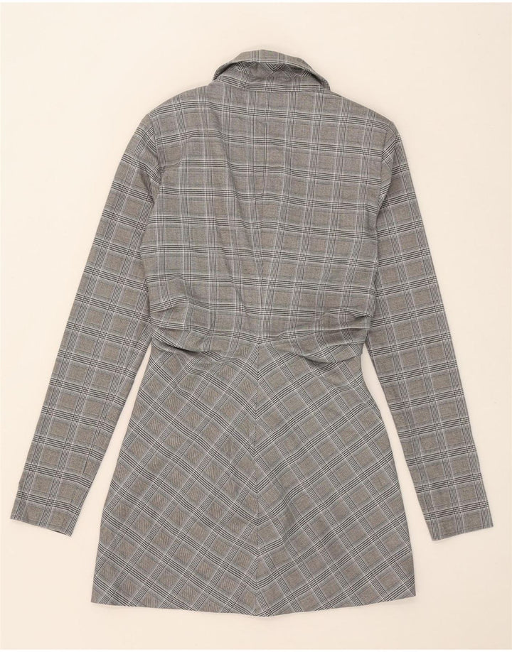 Γυναικείο παλτό ZARA με διπλό στήθος UK 6 XS Grey Houndstooth