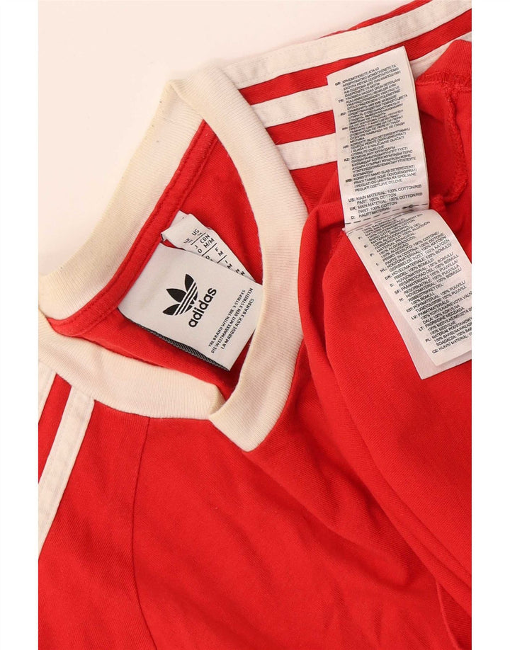 Ανδρικό T-Shirt Adidas Τοπ μεσαίο κόκκινο βαμβακερό