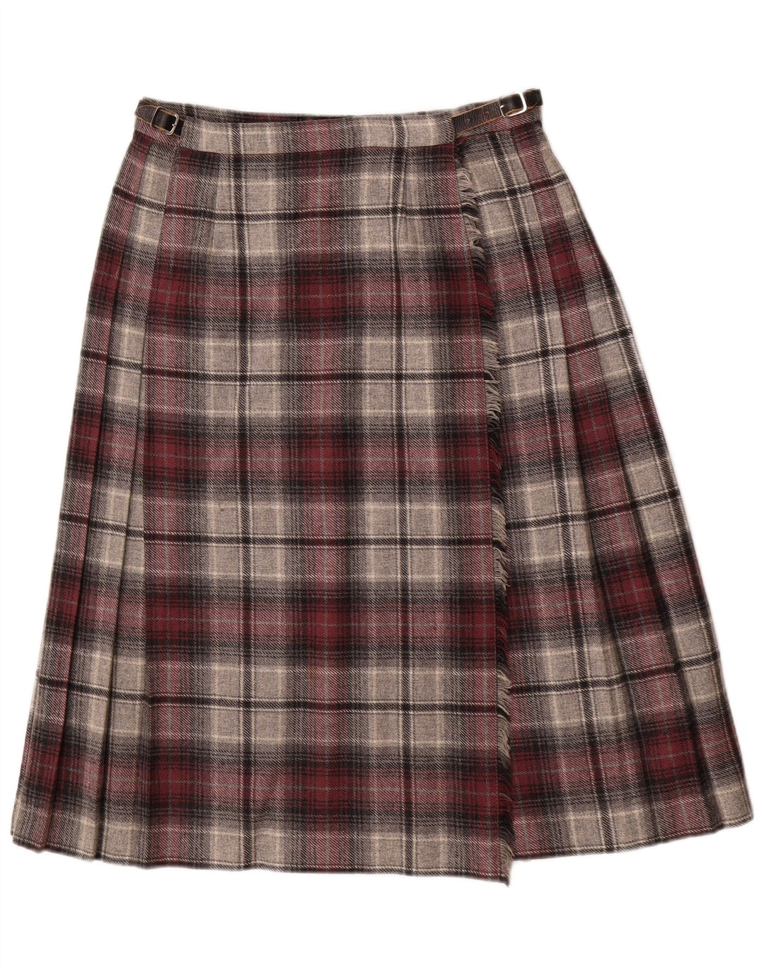 Deerstalker Γυναικεία Πλισέ Wrap Φούστα W28 Μεσαίο κόκκινο καρό μαλλί