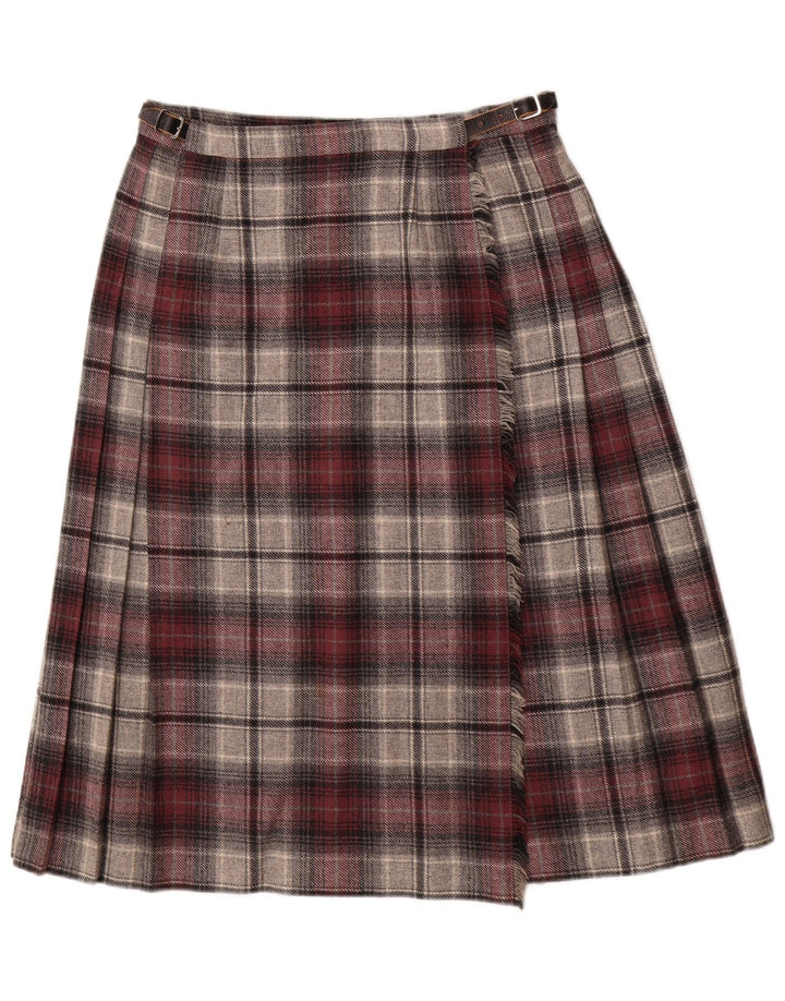 Deerstalker Γυναικεία Πλισέ Wrap Φούστα W28 Μεσαίο κόκκινο καρό μαλλί