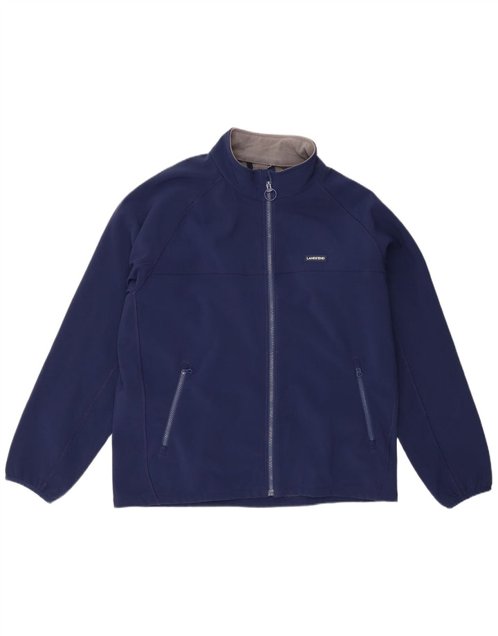 Ανδρική αθλητική φόρμα Lands End Top Jacket Large Navy Blue Polyester