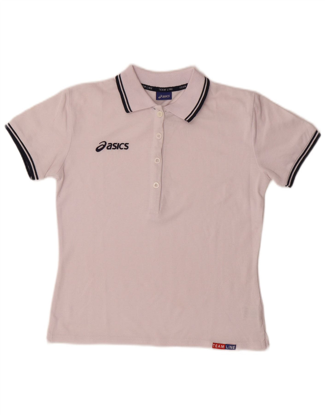 ASICS Womens Polo Shirt UK 12 Medium White Cotton