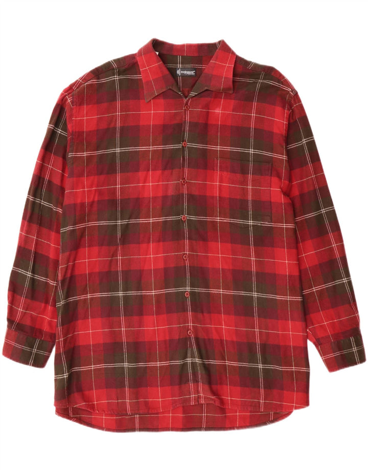 Ανδρικό πουκάμισο Walbusch Flannel μέγεθος 45/46 XL Κόκκινο καρό βαμβακερό Classic